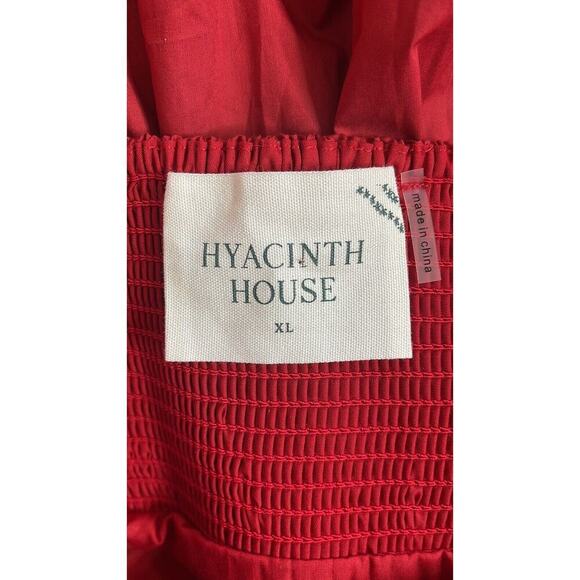 Hyacinth‎ House Red Puff Sleeve Smocked Scoop Neck Blouse Size XL - Picture 4 of 5